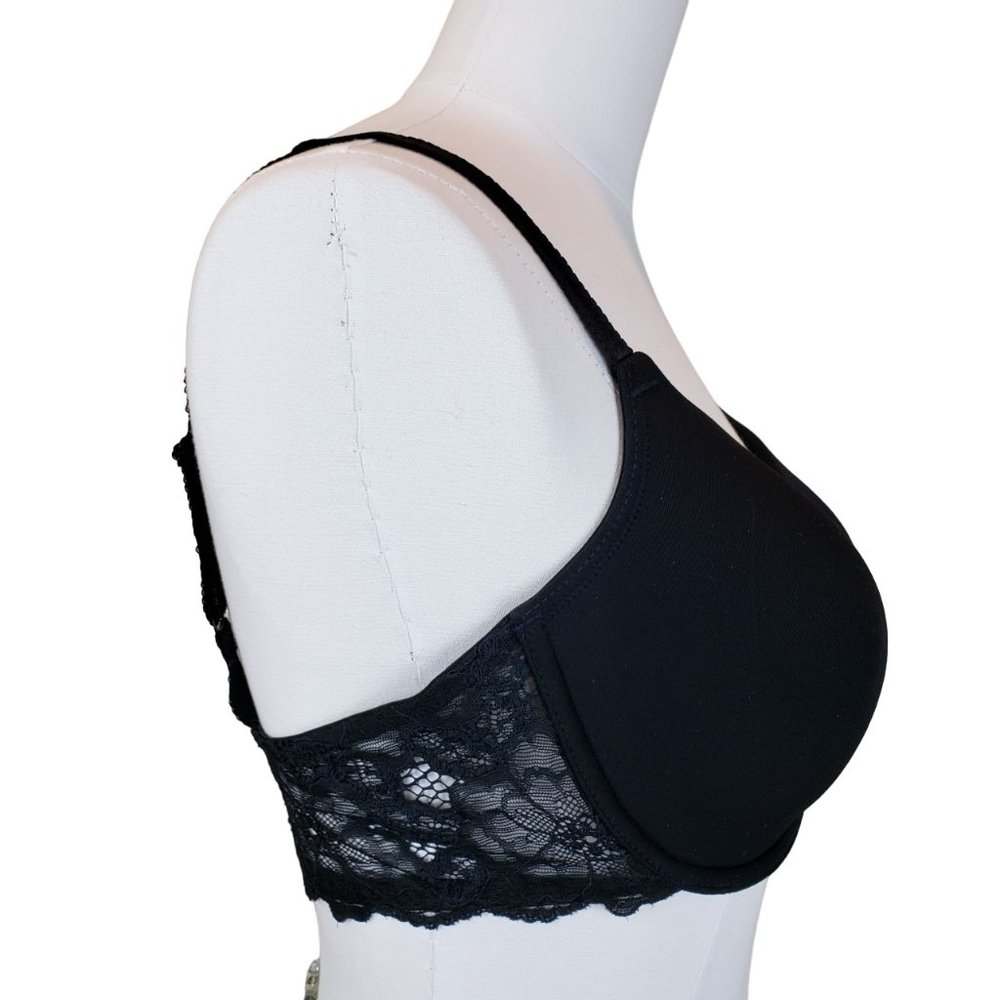 Wacoal French Garden Seamless Underwire T-Shirt Bra Black 36D - Picture 5 of 8